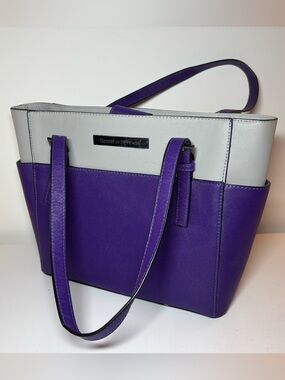 Damsel in Defense Purple and Gray Faux Leather Concealment Purse
